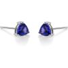 imageGin ampamp Grace Womens 10K White Gold Genuine Tanzanite Earrings TrillionCut Shaped Tanzanite Earrings TR50ETZ10KW