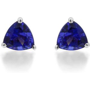 imageGin ampamp Grace Womens 10K White Gold Genuine Tanzanite Earrings TrillionCut Shaped Tanzanite Earrings TR50ETZ10KW