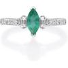 imageGin ampamp Grace 10K White Gold Natural Zambian Emerald Ring with Natural Diamonds for women  Ethically authentically ampamp organically sourced MarquiseCut Emerald handcrafted jewelry for her