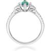 imageGin ampamp Grace 10K White Gold Natural Zambian Emerald Ring with Natural Diamonds for women  Ethically authentically ampamp organically sourced MarquiseCut Emerald handcrafted jewelry for her