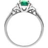 imageGin ampamp Grace 10K White Gold NaturalEmerald Diamond I1I2 Propose Promise Ring for Women