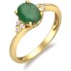 imageGin ampamp Grace 10K Yellow Gold Natural Diamond I1I2 ampamp Natural Emerald Statement Ring for Women Holiday Gifts Jewelry Gifts