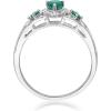 imageGin ampamp Grace 14K White Gold Natural Zambian Emerald Ring with Natural Diamonds for women  Ethically authentically ampamp organically sourced Pear SquareCut Emerald handcrafted jewelry for her