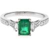 imageGin ampamp Grace 10K White Gold Natural Zambian Emerald Ring With Natural Diamonds For Women