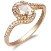 imageGin ampamp Grace 10K Rose Gold Genuine Morganite Ring with Diamonds for women  Ethically authentically ampamp organically sourced Ovalcut shaped Morganite handcrafted jewelry for her  Morganite Ring for women