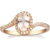 imageGin ampamp Grace 10K Rose Gold Genuine Morganite Ring with Diamonds for women  Ethically authentically ampamp organically sourced Ovalcut shaped Morganite handcrafted jewelry for her  Morganite Ring for women