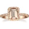 imageGin ampamp Grace 14K Rose Gold Genuine Morganite Ring with Diamonds for women  Ethically authentically ampamp organically sourced Emeraldcut shaped Morganite handcrafted jewelry for her  Morganite Ring for women