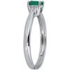 imageGin ampamp Grace 10K White Gold Natural Emerald with Diamond I1I2 Engagement Band Style Propose Promise Ring for Women