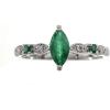 imageGin ampamp Grace 10K White Gold Natural Zambian Emerald Ring with Natural Diamonds for women  Ethically authentically ampamp organically sourced MarquiseCut ampamp RoundCut Emerald handcrafted jewelry for her  Emerald Ring for women