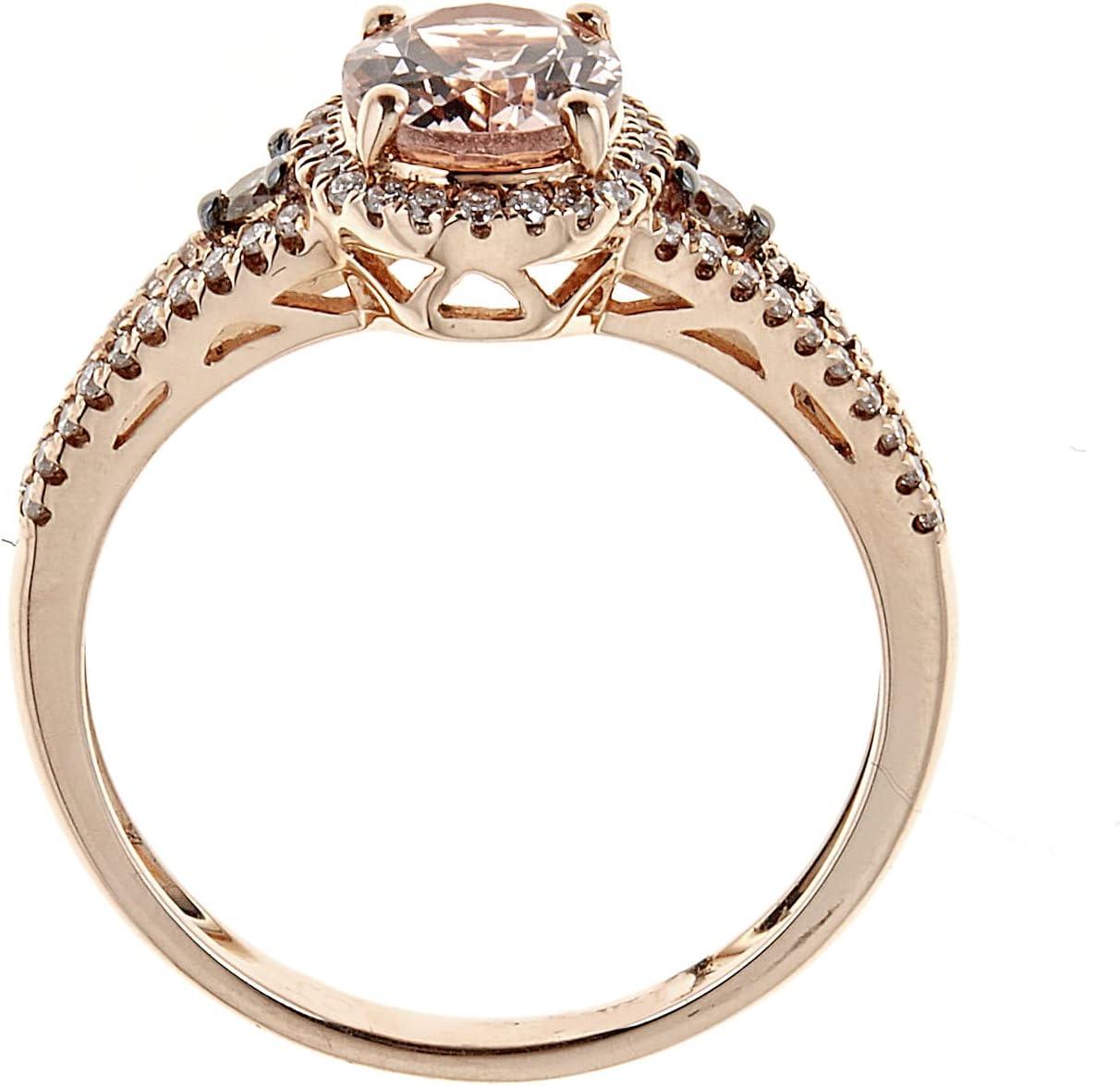 imageGin ampampGrace 14K Rose Gold Genuine Morganite Ring with Diamonds for women  Ethically authentically ampamp organically sourced Ovalcut shaped Morganite handcrafted jewelry for her  Morganite Ring for women