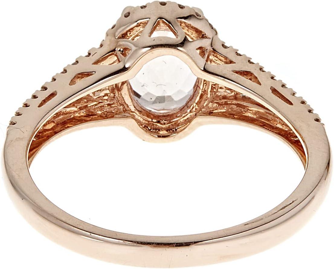 imageGin ampampGrace 14K Rose Gold Genuine Morganite Ring with Diamonds for women  Ethically authentically ampamp organically sourced Ovalcut shaped Morganite handcrafted jewelry for her  Morganite Ring for women