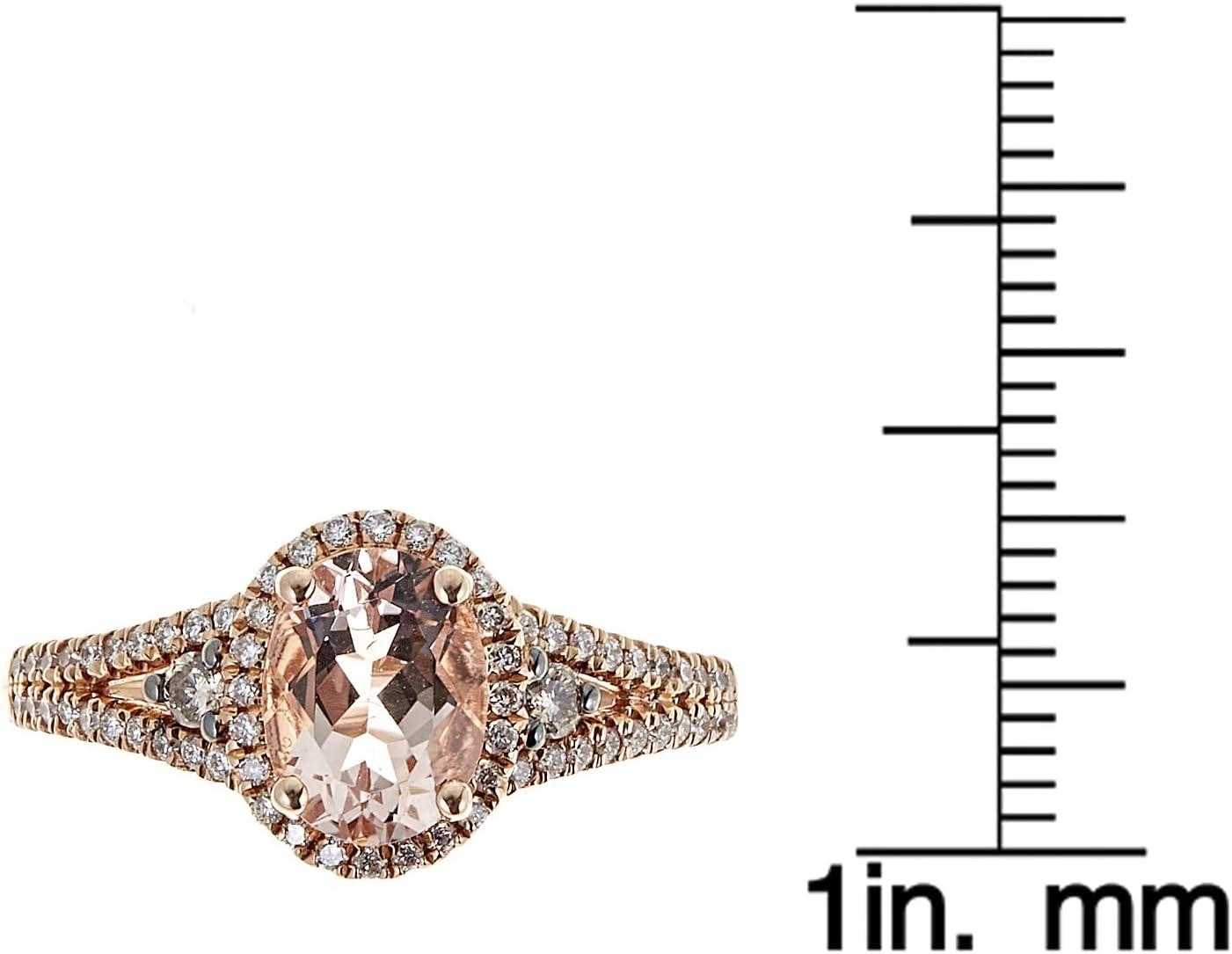 imageGin ampampGrace 14K Rose Gold Genuine Morganite Ring with Diamonds for women  Ethically authentically ampamp organically sourced Ovalcut shaped Morganite handcrafted jewelry for her  Morganite Ring for women