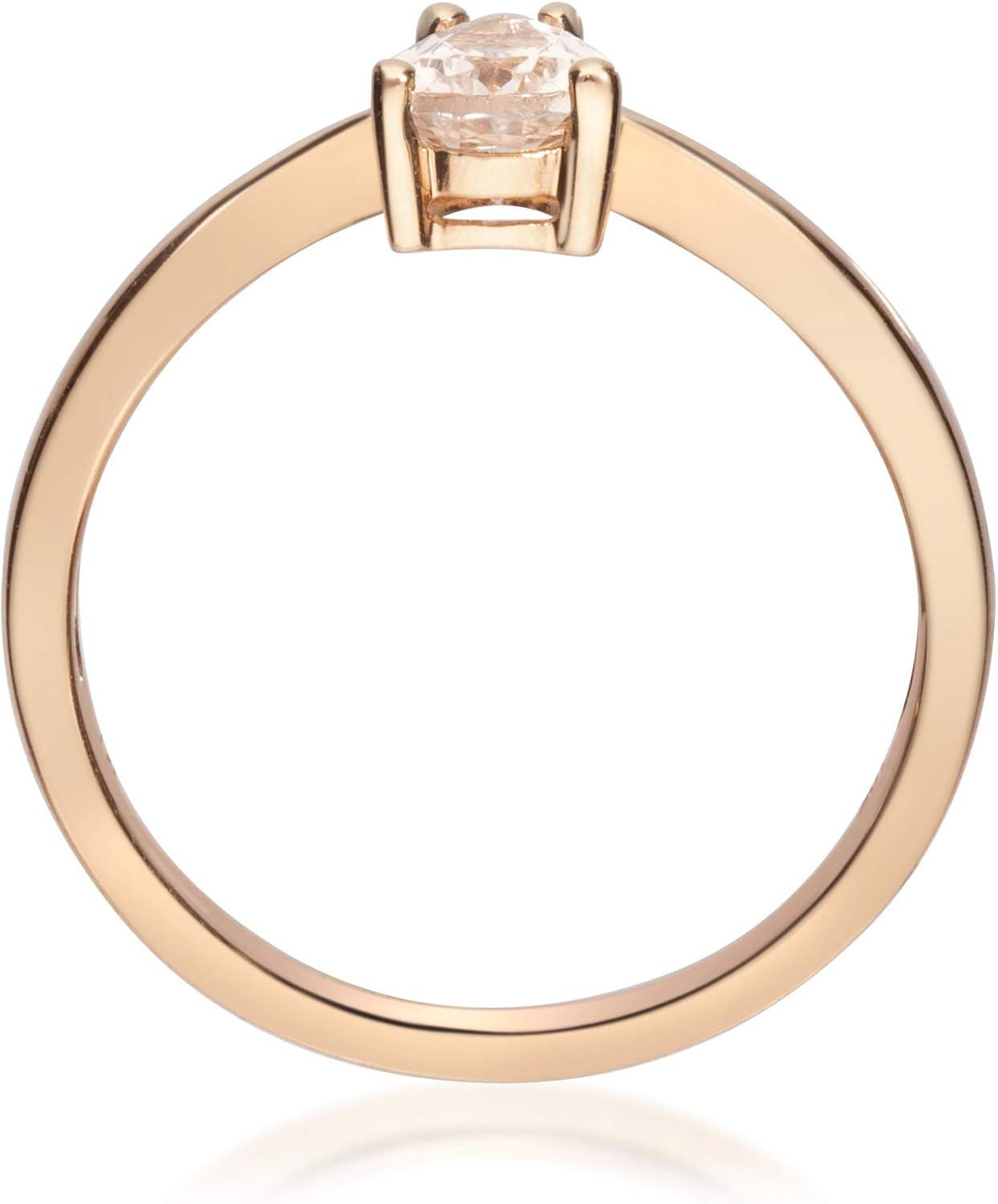 imageGin and Grace 10K Rose Gold Genuine Morganite Ring with Diamonds for women  Ethically authentically ampamp organically sourced Pearcut shaped Morganite handcrafted jewelry for her  Morganite Ring for women