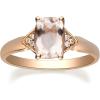 imageGin ampamp Grace 10K Rose Gold Genuine Morganite ampamp Natural Diamond Engagment Promise Propose Promise Ring for Women