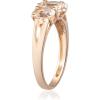 imageGin ampamp Grace 10K Rose Gold Pink Natural Morganite Diamond 3 Stone Engagement Promise Propose Promise Ring for Women