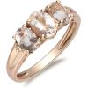 imageGin ampamp Grace 10K Rose Gold Pink Natural Morganite Diamond 3 Stone Engagement Promise Propose Promise Ring for Women