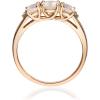 imageGin ampamp Grace 10K Rose Gold Pink Natural Morganite Diamond 3 Stone Engagement Promise Propose Promise Ring for Women