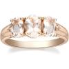 imageGin ampamp Grace 10K Rose Gold Pink Natural Morganite Diamond 3 Stone Engagement Promise Propose Promise Ring for Women