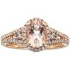 imageGin ampampGrace 14K Rose Gold Genuine Morganite Ring with Diamonds for women  Ethically authentically ampamp organically sourced Ovalcut shaped Morganite handcrafted jewelry for her  Morganite Ring for women