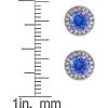imageGin ampamp Grace 10K White Gold Genuine Tanzanite and Genuine White Sapphire Halo Earring for Women