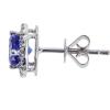 imageGin ampamp Grace 10K White Gold Genuine Tanzanite and Genuine White Sapphire Halo Earring for Women