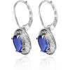 imageGin ampamp Grace 14K White Gold Natural Diamond ampamp Genuine Tanzanite Lever Back Dangle Earring for Women