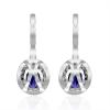 imageGin ampamp Grace 14K White Gold Natural Diamond ampamp Genuine Tanzanite Lever Back Dangle Earring for Women