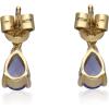 imageGin ampamp Grace 14K Yellow Gold Natural Diamond I1I2 Stud Earring for Women with Pear Cut Genuine Tanzanite