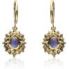 imageGin ampamp Grace 14K Yellow Gold Natural Tanzanite and Natural Diamond I1 Earring for Women
