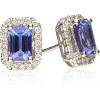 imageGin ampamp Grace 14k White Gold Genuine Tanzanite Diamond SI1 Stud Earring for Women