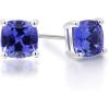 imageGin ampamp Grace womens 14K White Gold Mozambique Genuine Tanzanite Earrings With Diamonds  Ethically Authentically ampamp Organically Sourced CushionCut Shaped Tanzanite HandCrafted Jewelry CU60ETZ