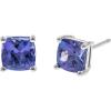 imageGin ampamp Grace womens 14K White Gold Mozambique Genuine Tanzanite Earrings With Diamonds  Ethically Authentically ampamp Organically Sourced CushionCut Shaped Tanzanite HandCrafted Jewelry CU60ETZ