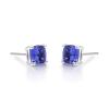 imageGin ampamp Grace womens 14K White Gold Mozambique Genuine Tanzanite Earrings With Diamonds  Ethically Authentically ampamp Organically Sourced CushionCut Shaped Tanzanite HandCrafted Jewelry CU60ETZ