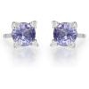 imageGin ampamp Grace womens 14K White Gold Mozambique Genuine Tanzanite Stud Earrings With Diamonds  Ethically Authentically ampamp Organically Sourced RoundCut Shaped HandCrafted Jewelry TW1448ETZ