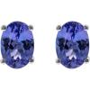 imageGin ampamp Grace 14K White Gold Genuine Tanzanite Earrings for Women Holiday Gifts  Ethically Authentically ampamp Organically Sourced Ovalcut shaped Tanzanite handcrafted jewelry for her  Tanzanite Earrings for Women Holiday Gifts