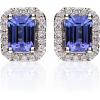 imageGin ampamp Grace 14k White Gold Genuine Tanzanite Diamond SI1 Stud Earring for Women