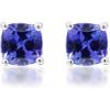 imageGin ampamp Grace womens 14K White Gold Mozambique Genuine Tanzanite Earrings With Diamonds  Ethically Authentically ampamp Organically Sourced CushionCut Shaped Tanzanite HandCrafted Jewelry CU60ETZ