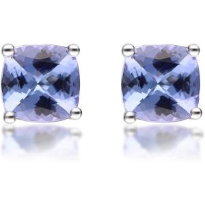 imageGin ampamp Grace 10K White Gold Genuine Blue Tanzanite Gemstone Stud Earring for Women