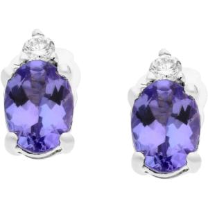 imageGin ampamp Grace 10K White Gold Genuine Tanzanite Diamond I1I2 Earring for Women