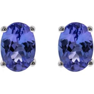 imageGin ampamp Grace 14K White Gold Genuine Tanzanite Earrings for Women Holiday Gifts  Ethically Authentically ampamp Organically Sourced Ovalcut shaped Tanzanite handcrafted jewelry for her  Tanzanite Earrings for Women Holiday Gifts