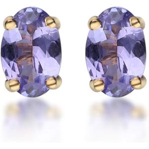 imageGin ampamp Grace 14K Yellow Gold Genuine Tanzanite Earrings for Women