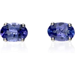 imageGin ampamp Grace 14k White Gold Genuine Tanzanite Stud Earring for Women