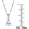 imageGin ampamp Grace 10K White Gold Genuine Aquamarine Natural Diamond I1I2 Pendant Necklace for Women