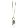 imageGin ampamp Grace 14K White Gold Genuine Emerald Cut 135 Ct Aquamarine ampamp Natural Diamond I1I2 Big Cocktail Pendant for Women