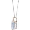 imageGin ampamp Grace 14K White Gold Genuine Emerald Cut 135 Ct Aquamarine ampamp Natural Diamond I1I2 Big Cocktail Pendant for Women