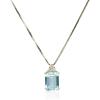 imageGin ampamp Grace 14K White Gold Genuine Emerald Cut 135 Ct Aquamarine ampamp Natural Diamond I1I2 Big Cocktail Pendant for Women
