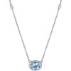 imageGin ampamp Grace 14K White Gold Oval Cut Genuine Aquamarine ampamp Natural Diamond I1I2 Pendant for Women