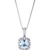 imageGin ampamp Grace Womens 10K White Gold Genuine Aquamarine Pendant with Diamonds CushionCut Shaped GJ16156PAQ