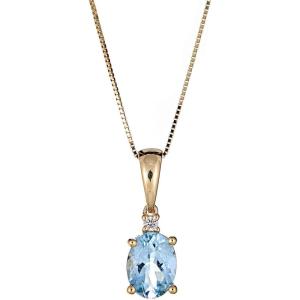 imageGin ampamp Grace 10K White Gold Genuine Aquamarine Diamond Pendants with Chain  Ethically Authentically ampamp Organically Sourced Ovalcut shaped Aquamarine handcrafted Jewelry Gifts For Her Holiday Season Gifts