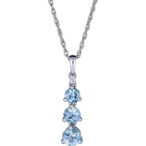 imageGin ampamp Grace 925 Sterling Silver Genuine Aquamarine Diamond Pendants with Chain for Women  Ethically Authentically ampamp Organically Sourced Roundcut shaped Aquamarine handcrafted Jewelry Gifts For Her Holiday Season Gifts